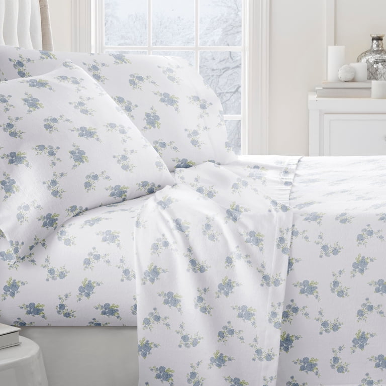 Comfort Canopy 100% Cotton Flannel Cal King Sheet Set, Rose Blue photo 2