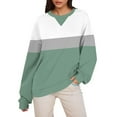 thumbnail image 2 of Womens Color Block Plus Size Sweatshirts Casual Loose Fitting Crew Neck Long Sleeve Tops Fall Trendy Pullover Hoodies, 2 of 5