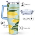 thumbnail image 3 of Mug with Handle and Straws 40 oz Stainless Steel Lemon Travel Coffee Mug Birthday Present for Men Dad Son Husband Gifts for Him/Her Coffee Mugs, 3 of 7