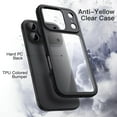 thumbnail image 3 of JETech Case for iPhone 17 Pro 6.3-Inch, Shockproof Phone Bumper Cover, Solid Color Matte TPU Frame, Anti-Scratch Clear Back (Black), 3 of 5