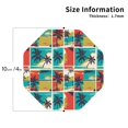 thumbnail image 2 of Honeii Colorful Hawaii Palms print Leather Coaster Set of 4, ideal for safeguarding your furniture from drinks spills and effortless cleanup-Octagon, 2 of 6