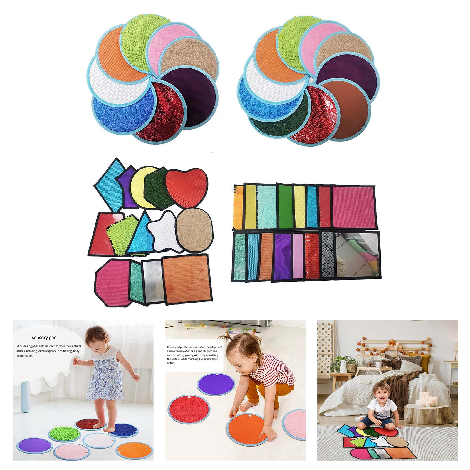 Sensory Training Mat For Child Play Rug Multiple Texture For Sensory Development & Interactive Learning