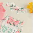 thumbnail image 4 of CAUYDY 0 3 6 Months Cute Baby Girl Clothes Long Sleeve Floral Romper Set 4Pcs Newborn Infant Picture Outfit Girls Fall Winter Preemie Layette Set (Sizes 0-3 Months,Pink), 4 of 7