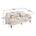 thumbnail image 3 of Tcbosik Upholstered 2-Seat Sofa, 68.9 inch Chenille Couch with Pillows, Loveseat with Wood Legs for Small Space, 500 lbs Capacity, Beige, 3 of 9