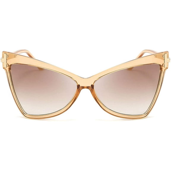 FEISEDY Fashion Women Cateye Sunglasses Retro Oversized Cat Eye Shades Chic Style T Sign B2649