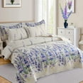 thumbnail image 5 of Beartech Floral Quilt Set King Size Purple Hyacinth Butterfly Quilt Lightweight Reversible Microfiber Bedspread Coverlet Bedding Set, 5 of 8