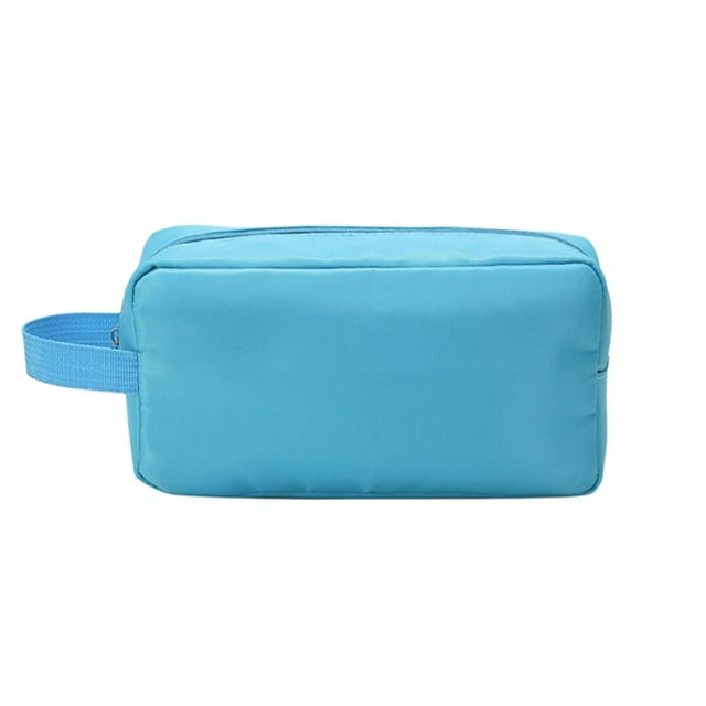 Women Cosmetic Bag Nylon Wash Bags Portable Large Capacity for Camping (Purple)