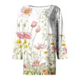 thumbnail image 5 of Fiudx Ofertas Flash Artículos En Oferta Blusa de Manga 3/4 Corta Estampada a La Moda para Mujer, Blusa Informal con Cuello Redondo, 5 of 5
