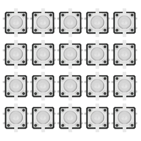 Interruptor táctil de luz LED, 20 piezas, 12 x 12 x 7,3 mm, interruptor de botón pulsador táctil, interruptor de botón pulsador táctil creado con maestría