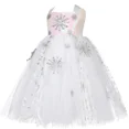 thumbnail image 4 of Vestido de Elsa para niñas, vestido de princesa con tutú de tul, disfraz de reina de la nieve con copos de nieve para niños, fiesta de Halloween, carnaval, Purim, vestidos de cosplay, 4 of 5