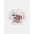 thumbnail image 5 of No Boundaries Boxy Cropped Graphic Tee with Short Sleeves, Women's, 5 of 5