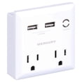 thumbnail image 3 of Merkury Innovations 2.4 Amp Wall Charger, 2 Outlets with 2 USB Charging Ports and Phone Stand, White, 3 of 6