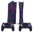 thumbnail image 2 of Skin Sticker for PS5 Slim Standard Disc Digital Edition Console and Controllers Decals for Playstation 5 (Neon Valley Cyber Future,PS5 Disc Edition), 2 of 5