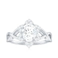 thumbnail image 4 of Rosec Jewels Certified Moissanite Flower Engagement Ring - D-VS1 Quality Certified Moissanite Ring for Women, 18K White Gold, US 10.50, 4 of 9