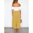 thumbnail image 4 of MOSHU High Waist Midi Skirt for Women A-Line Pleated Skirts with Pockets Flowy Dresses, 4 of 7