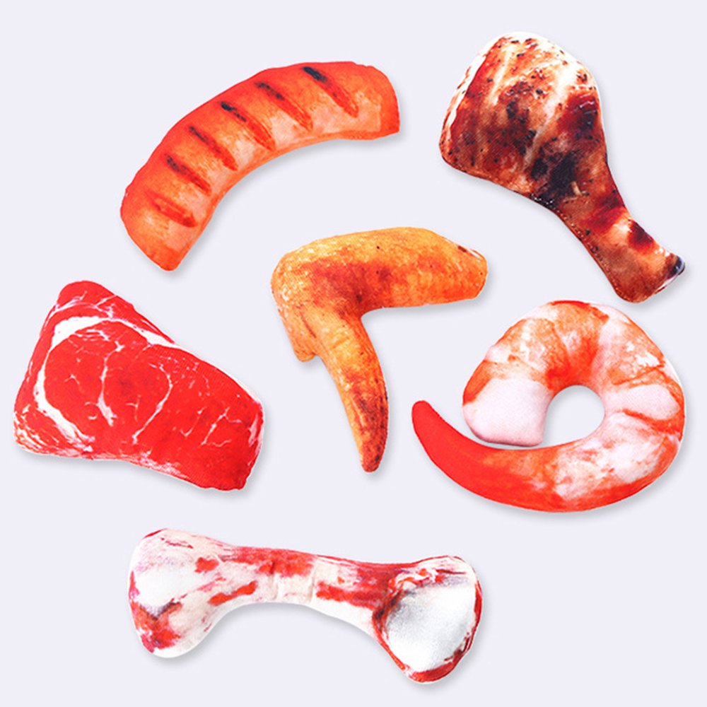 Grofry Simulation Bones Beef Food Shape Plush Dog Toys Biting