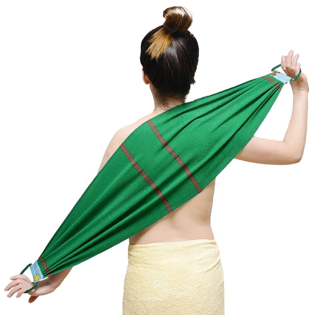 Exfoliante para la espalda, toalla exfoliante para la espalda del cuerpo para la ducha, lavado de baño, paño para fregar (1 paquete verde)
