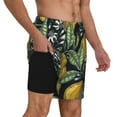 thumbnail image 3 of Picia Citrus Fruits Elegant Lemons pattern Mens Swim Trunks with Compression Liner Stretch Beach Shorts Quick Dry with Zipper Pockets No-Chafing Board Shorts-XX-Large, 3 of 9