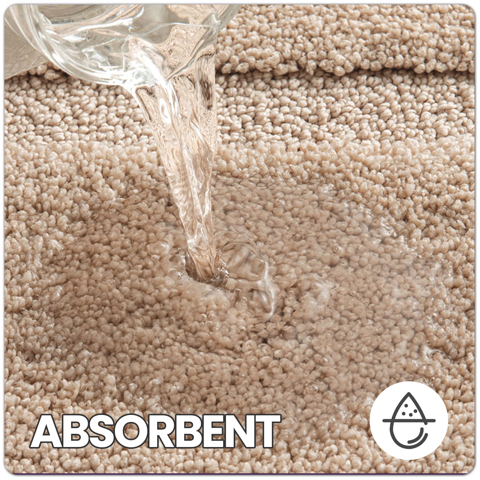 OEAKAY Traditional Shag Bath Mat, Beige Soft Microfiber Bathroom Rug for Bathroom Floor, 20"x32", Machine Washable, Super Absorbent and Non-Slip