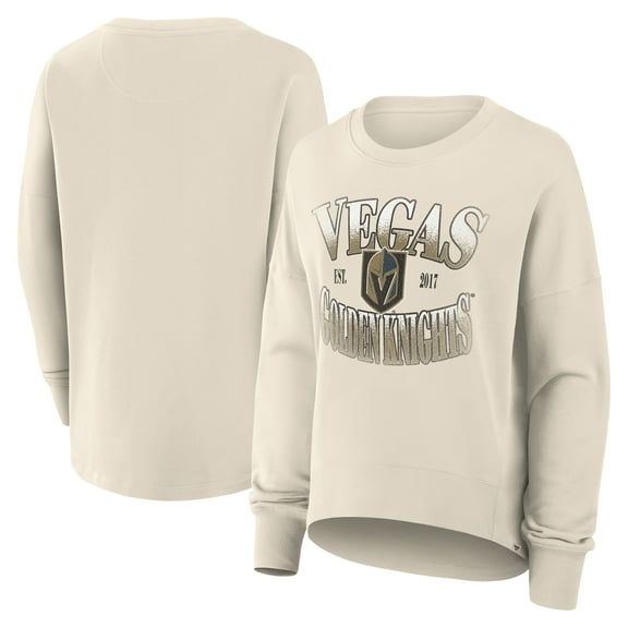 Women's Fanatics Cream Vegas Golden Knights Oversized Slice Pullover Sweatshirt