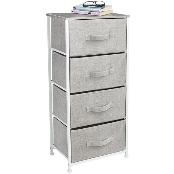 Sorbus Storage Nightstand Chest Unisex Adult's Dressers, Fabric, Grey, 4 Drawers