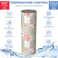 thumbnail image 5 of Pioneer Flower Floral Print Pattern 20oz Skinny Tumbler with Straw & Lid, Double Wall Vacuum Insulated Cup, Leak-Proof, Cup Holder Friendly, Hot 6H Cold 12H, 5 of 6