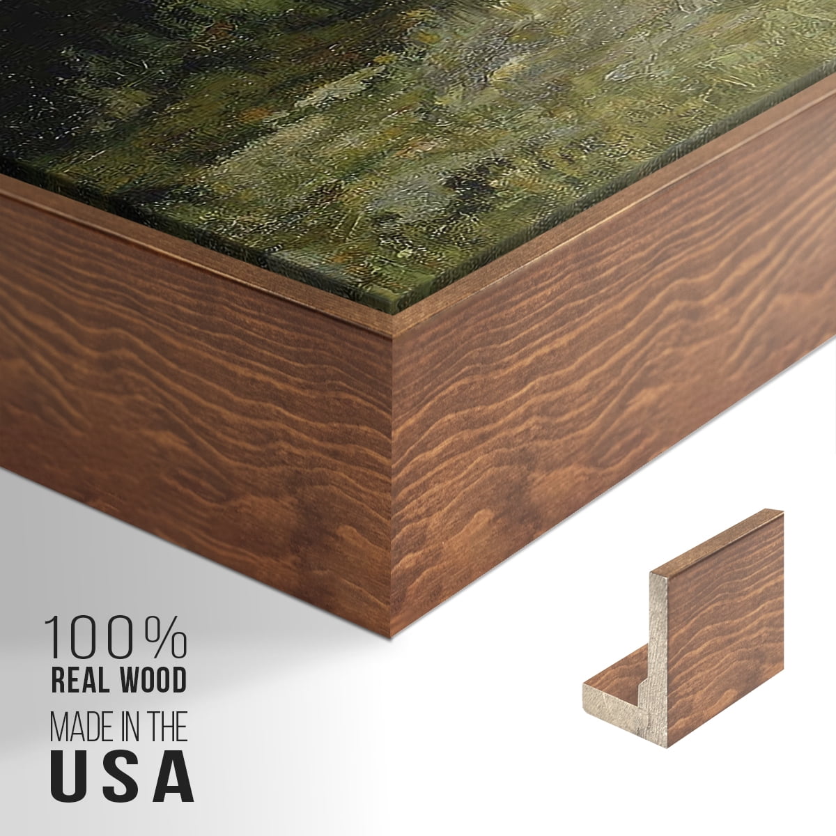 Vintage Landscape-MIII By Wexford Home Framed in Walnut Wood Gallery Wrapped Canvas 17 in. x 25 in.