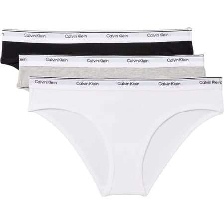 Calvin Klein Women's Balance Cotton Stretch Bikini White/Black/Grey 3pack Medium
