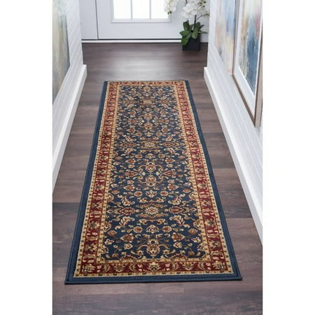 Darby Home Co Cothern Transitional Navy Blue Red Gold Area Rug Darby Home Co Cothern Transitional Navy Blue Red Gold Area Rug