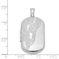 thumbnail image 3 of White Sterling Silver Charm Pendant 30 mm 19 Rhodium-Plated 30Mm Footprints Rectangular Locket, 3 of 3