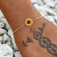 thumbnail image 2 of 4 Pieces Sunflower Pendant Faux Pearl Chain Necklace Boho Sunflower Charm Bracelet Earrings Ring set for Women Jewelry Accessories, 2 of 9
