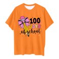 thumbnail image 4 of Girl Tops Trendy for School Crew Neck Letter Graphic Print Girls' Short-Sleeve Shirts and Tops Trendy Preppy Clothes Shirts for Teen Kids 4-5 Years（Orange）, 4 of 4