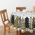 thumbnail image 2 of Christmas Tablecloth 70×70 Inch Round, Christmas Trees Buffalo Plaid Beige Washable Table Cover for Party Picnic Dinner Decor, 2 of 6