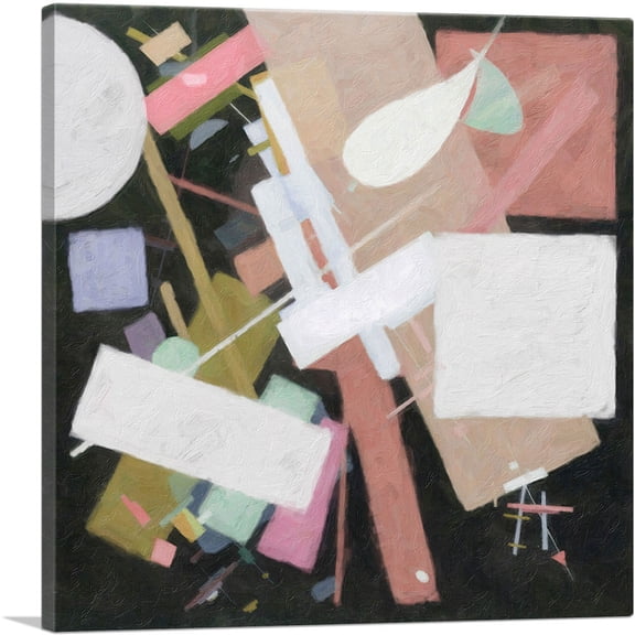 ARTCANVAS Modern Explosion of Shapes Canvas Art Print - Size: 12" x 12" (0.75" Deep)