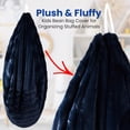 thumbnail image 3 of Cheer Collection Stuffed Animal Storage Bean Bag, Kids Toy Storage Organizer and Bean Bag Chair with Handle, Oversized Faux Fur Zippered Bag for Organizing Stuffed Animals, Machine Washable - Blue, 3 of 7
