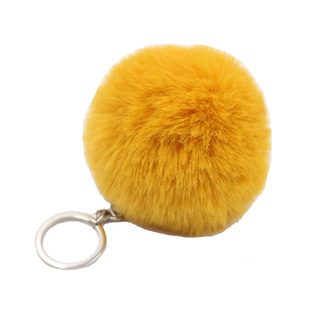 Fluffy Plush Pom Pom Keychain Faux Fur Pompoms Ball Pendant Charm Bag Key  Ring Light Pink