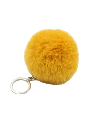 Cieovo 24 Pieces Faux Fur Pom Pom Ball DIY Fur Pom Poms for Hats Shoes Scarves Bag Pompoms Keychain Charms Knitting Hat Accessories (Natural Color)
