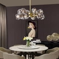 thumbnail image 2 of FINE MAKER FINE MAKER Crystal Pendant Light Gold Metal Finish Chandelier Modern 12 Light Sputnik Hanging Ceiling Light Fixture for Living Room Dining Room 24" 110V, 2 of 9