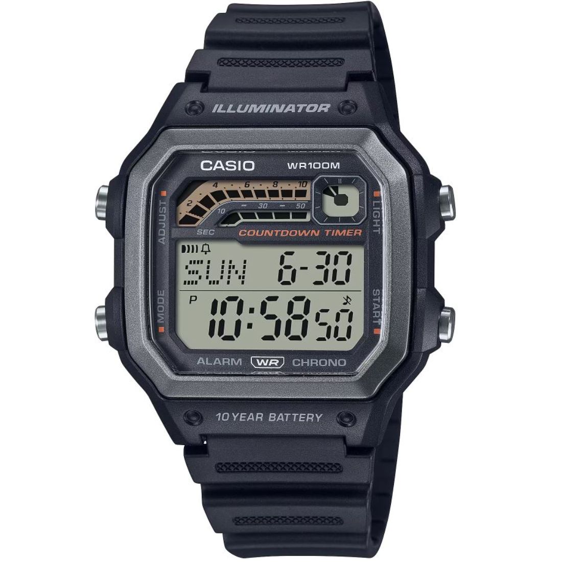 Casio WS1600H-1AV Orologio Uomo: Sportivo Anni '90, Batteria 10 Anni, 100 Metri
