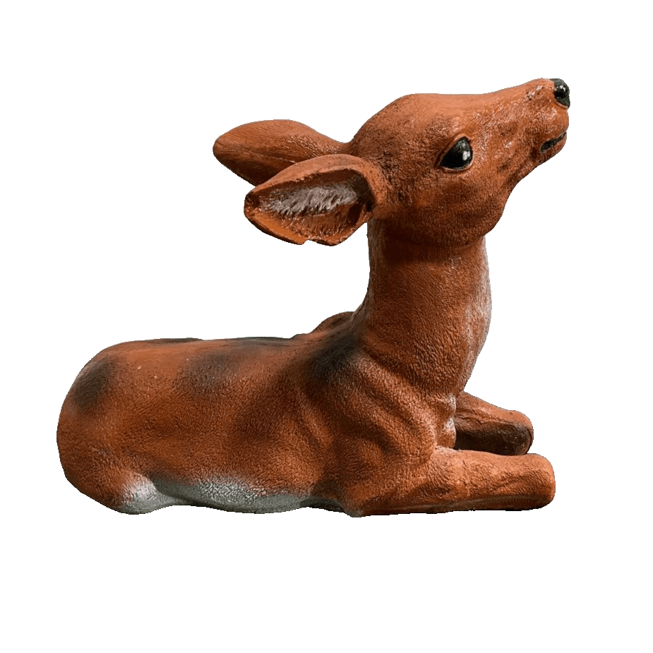 14" Solid Concrete Deer Statue, Weather proof Deer outdoor statues, life-size Garden Statues, Outdoor lawn Decor