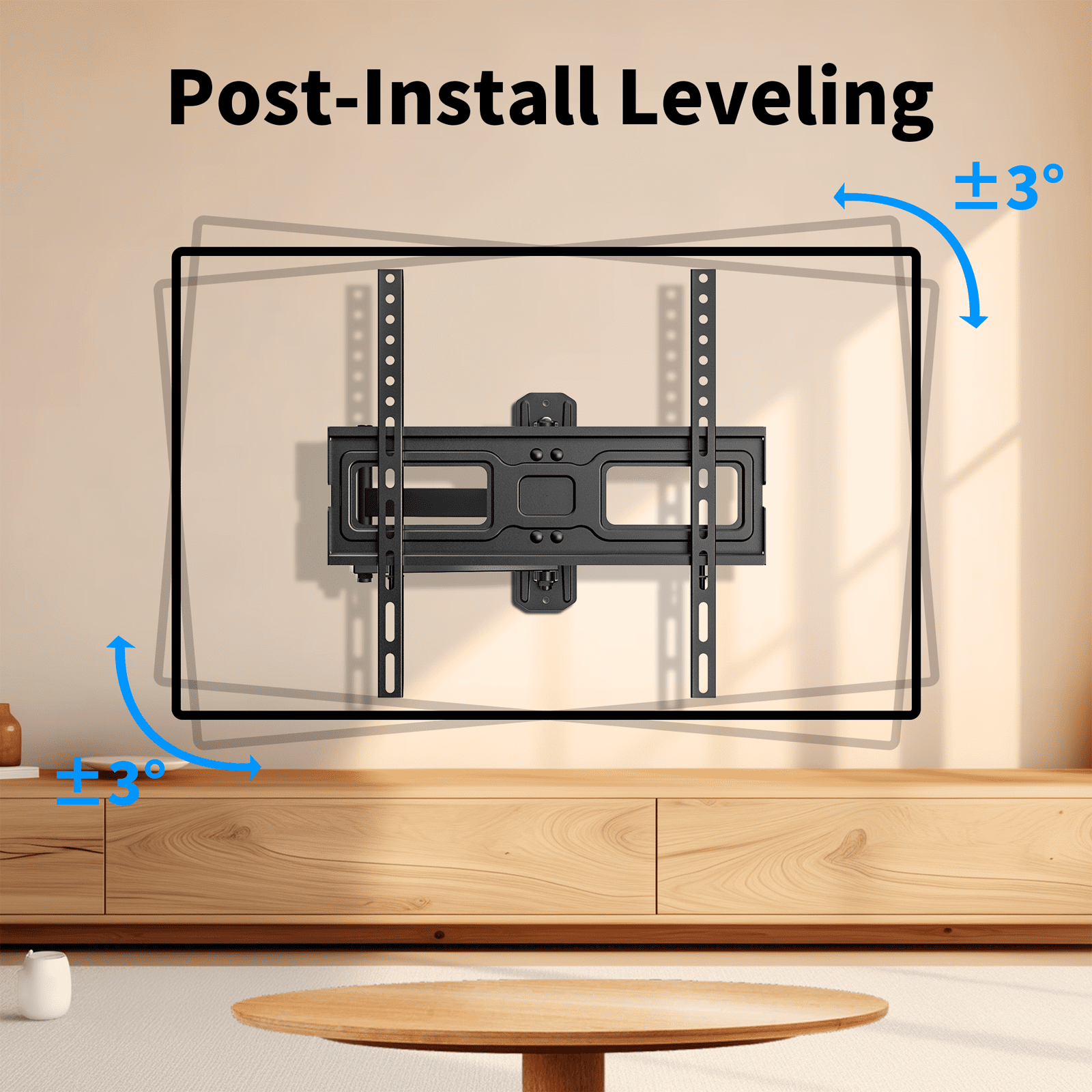 MountFTV Full Motion  Long Arm TV Wall Mount for 26-65 inch TVs,  with 19.17 inch Extension,Holds up to 88 lbs,Corner Articulating TV Mount Bracket,Max 400x400mm