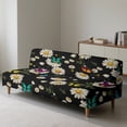 thumbnail image 3 of ZIATUBLES Futon Couch Cover Armless, Stretch Sofa Slipcover Dustproof Furniture Protector Elastic Non-Slip Washable for Sofa Bed, Living Room, Butterfly Daisy Print, 3 of 9