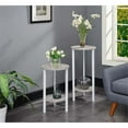 thumbnail image 5 of Convenience Concepts Graystone 31-inch 2 Tier Plant Stand, Faux Birch/White, 5 of 5