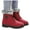 Red, variant on Platform Mid Calf Winter Combat Boots for Women Cold Weather Fuzzy Fleece Lined Thicken Warm Snow Short Booties
