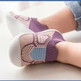 thumbnail image 2 of AJTQTH Toddler Baby Knitted Mesh Indoor Floor Sneakers Non-slip Breathable Sweat Walking Shoes Slip On Soft Soled Shoes for Infant First Walkers Purple 13, 2 of 5