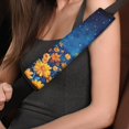 thumbnail image 4 of Chririnla Car Seat Belt Pads Convenient Car Safety Belt Cover Polyester Soft, Suitable for Sedan Truck, Night Sky Chrysanthemum, 4 of 8