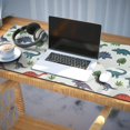 thumbnail image 3 of Long Mouse Pads for Desk,Colorful Dinosaurs Floral White Pattern Desk Mats on Top Of Desks, Desk Mouse Pad Extra Large with 3mm Non-Slip Base and Stitched Edge for Gaming,Office,Work,Home 35.4"x15.7", 3 of 6