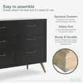 thumbnail image 6 of Evolur Stilnovo Mid Century Double Dresser In Onyx Black, 6 of 6
