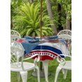 thumbnail image 3 of Outdoor Tablecloth with Umbrella Hole for Patio/Picnic/Party/Camping, 4th of July Waterproof Table Cloth Round Cover Washable, Vintage Floral Blue Red Independence Day (Dia 60"), 3 of 9