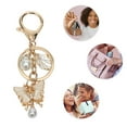 thumbnail image 3 of Unique Bargains Fashionable Butterfly Shell Handbag Charm White Gold Tone 1 Pc, 3 of 5